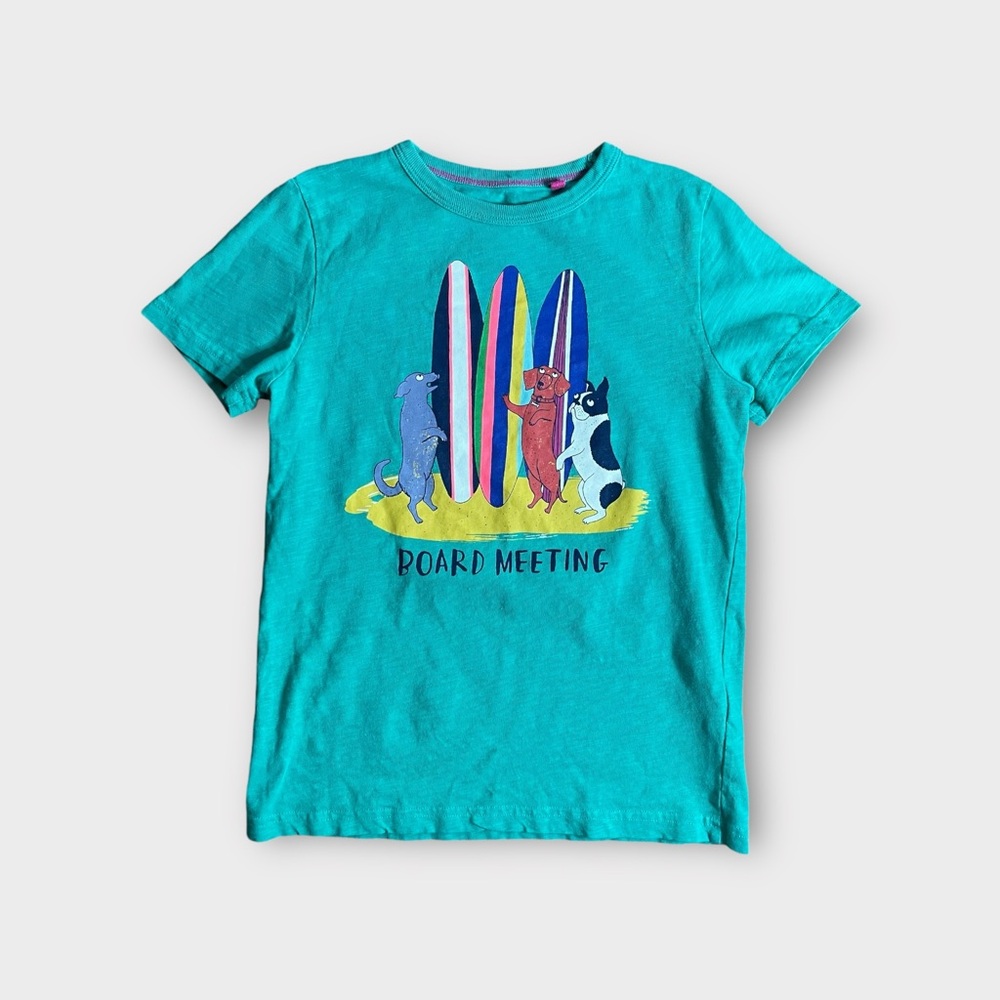 Mini Boden Surf Board Meeting Animal Graphic Shirt